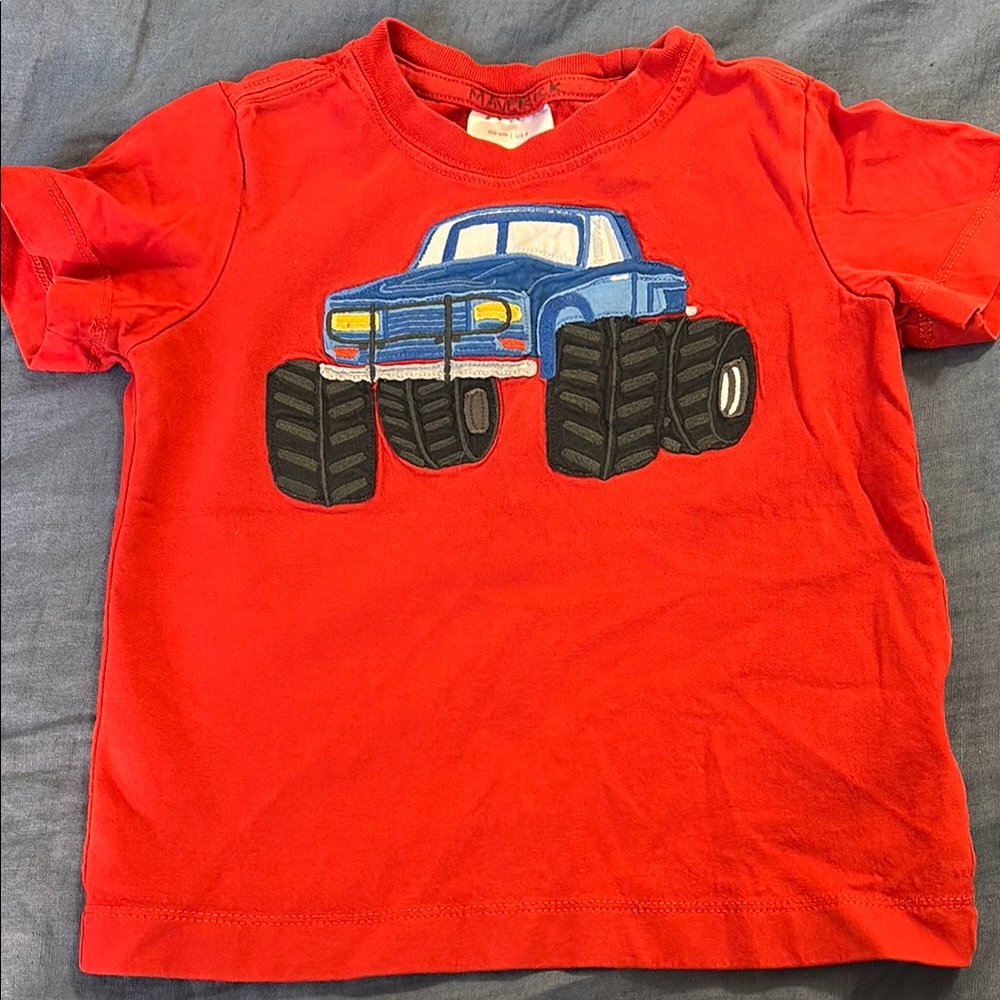 Hanna Andersson Red Tee with Blue Monster Truck